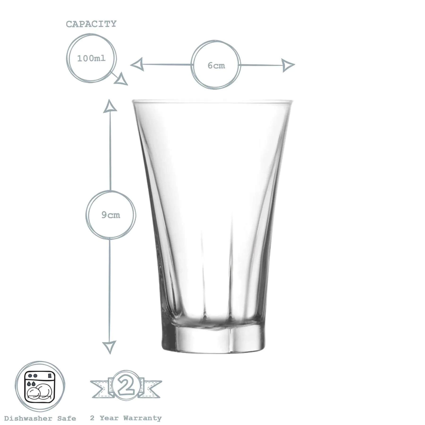 100ml Truva Shot Glasses - Pack of Six - By LAV