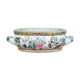12" Porcelain Rose Canton Mini Footbath Bowl