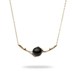 18" Heritage Black Coral Necklace in Gold