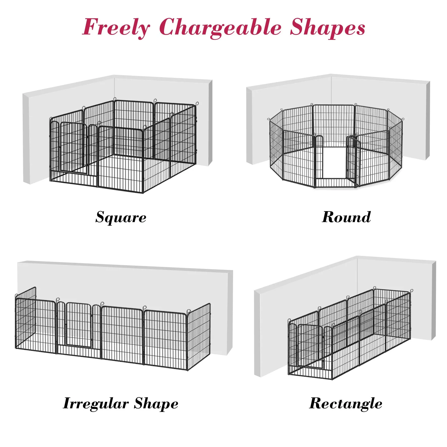 40 inch Dog Fence Outdoor Dog Pens Outdoor Heavy Duty Dog Playpen for Large Dogs, 14 Panels Dog Enclosures for Outside Pet Playpen Indoor Puppy Playpen Outdoor Dog Fence for RV Camping, Yard