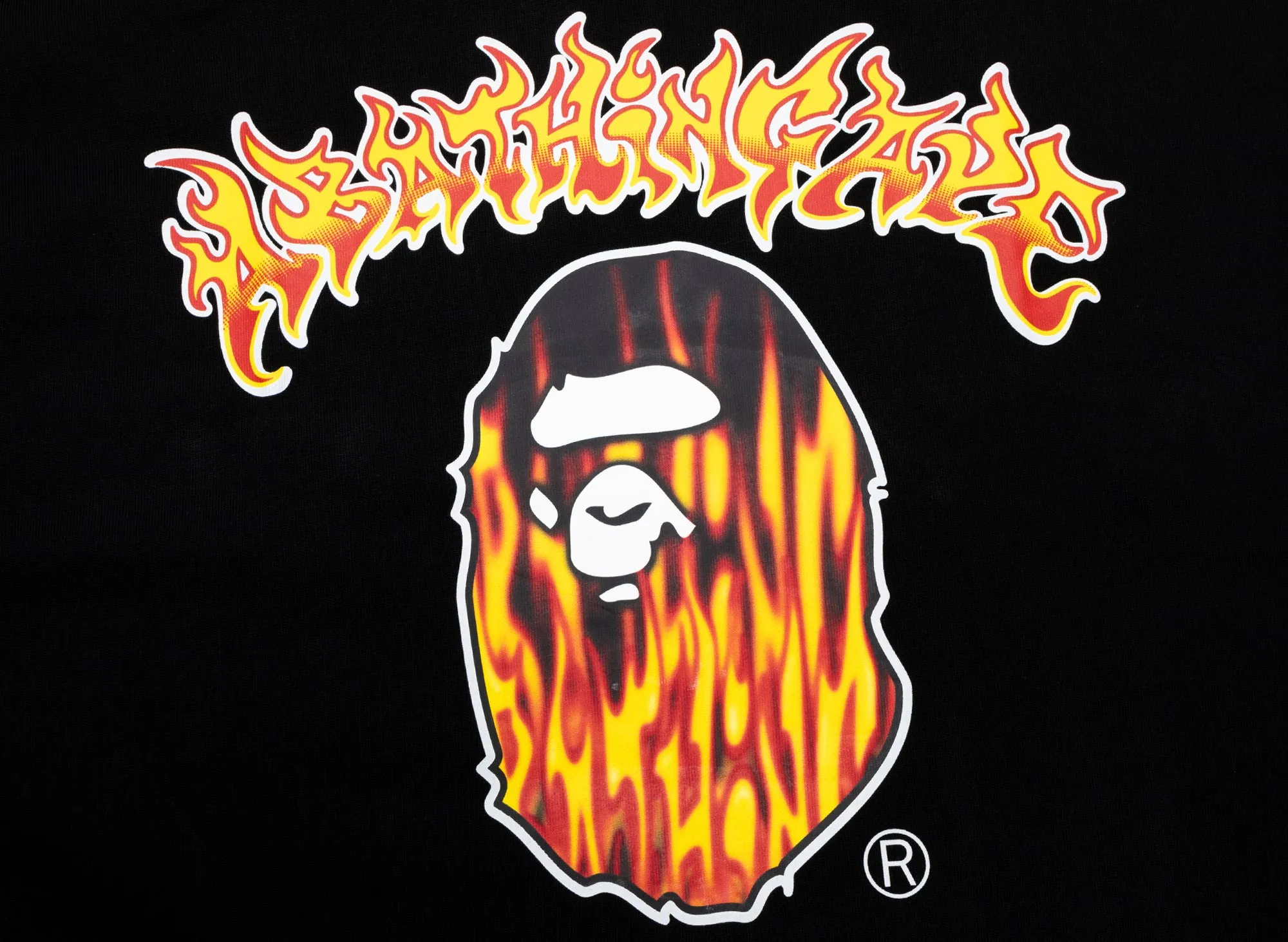 A Bathing Ape Mad Flame Ape Head Tee in Black