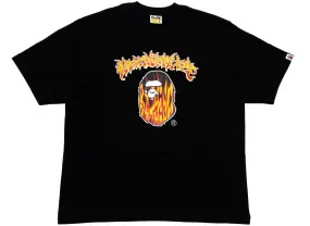 A Bathing Ape Mad Flame Ape Head Tee in Black