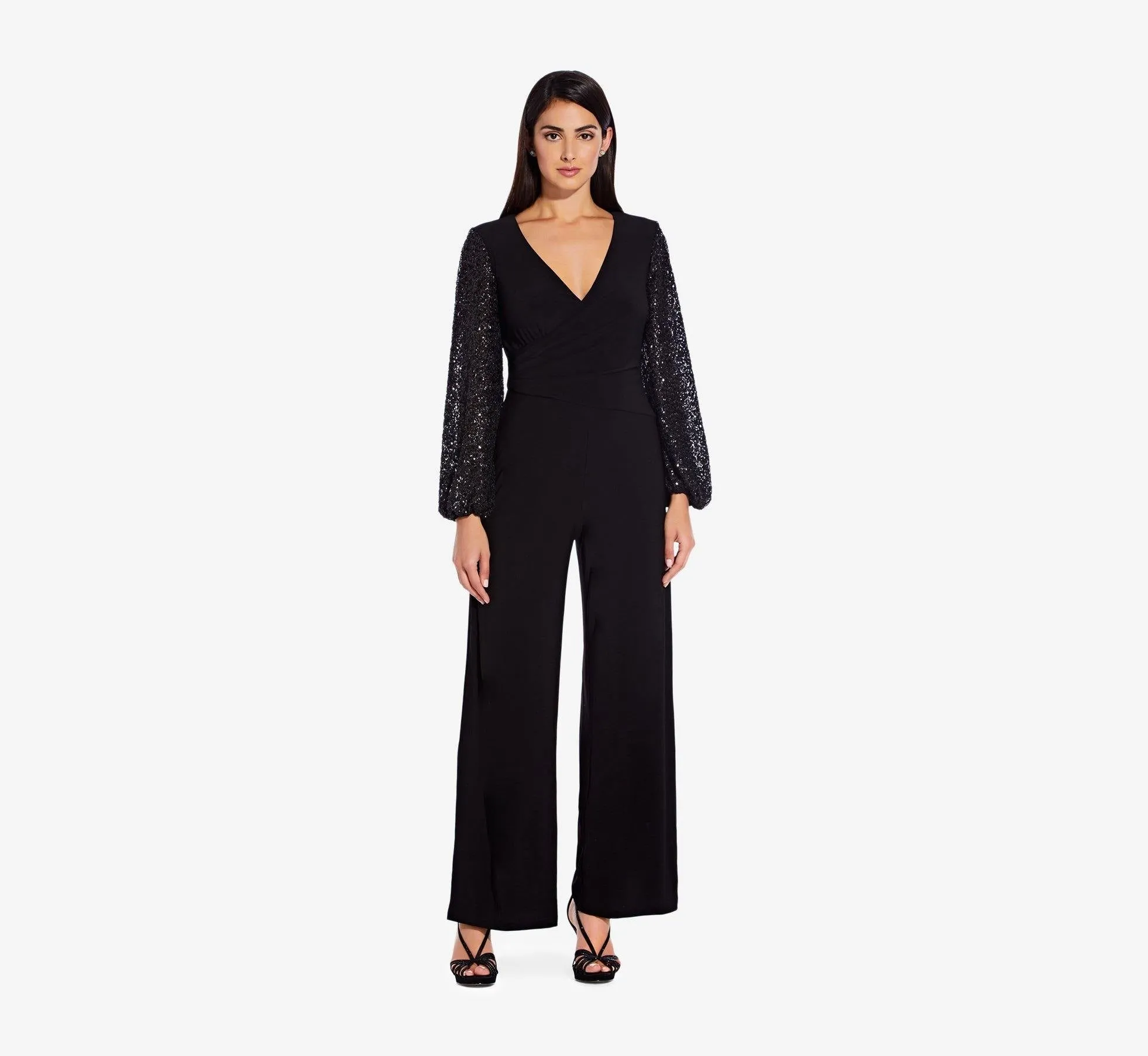 Adrianna Papell AP1E206642 Formal Ruched Jumpsuit
