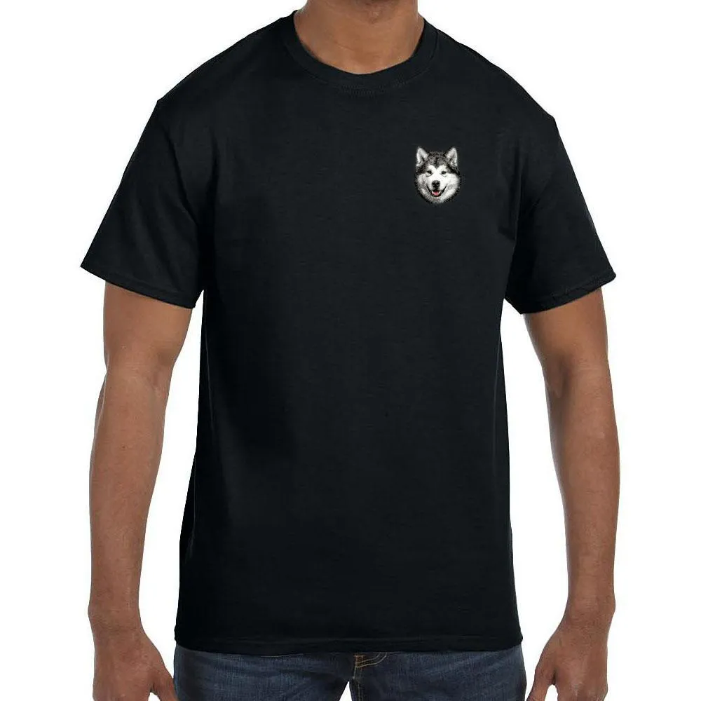 Alaskan Malamute Embroidered Mens T-Shirts