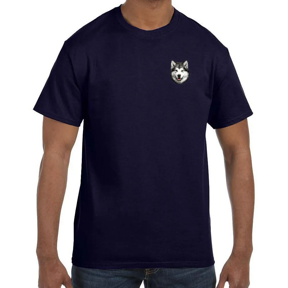 Alaskan Malamute Embroidered Mens T-Shirts