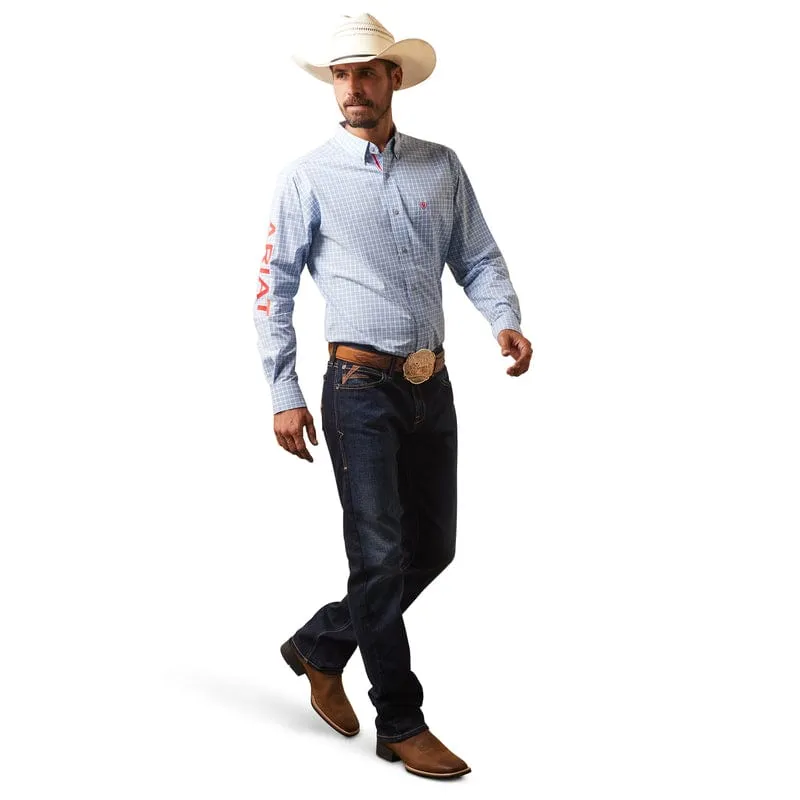Ariat Men's Pro Series Team Hylton Teal Fitted Long Sleeve Western 10043875