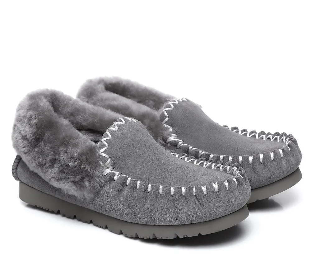 AUSTRALIAN SHEPHERD® UGG Kids Sheepskin Wool Ankle Slippers Popo Moccasins