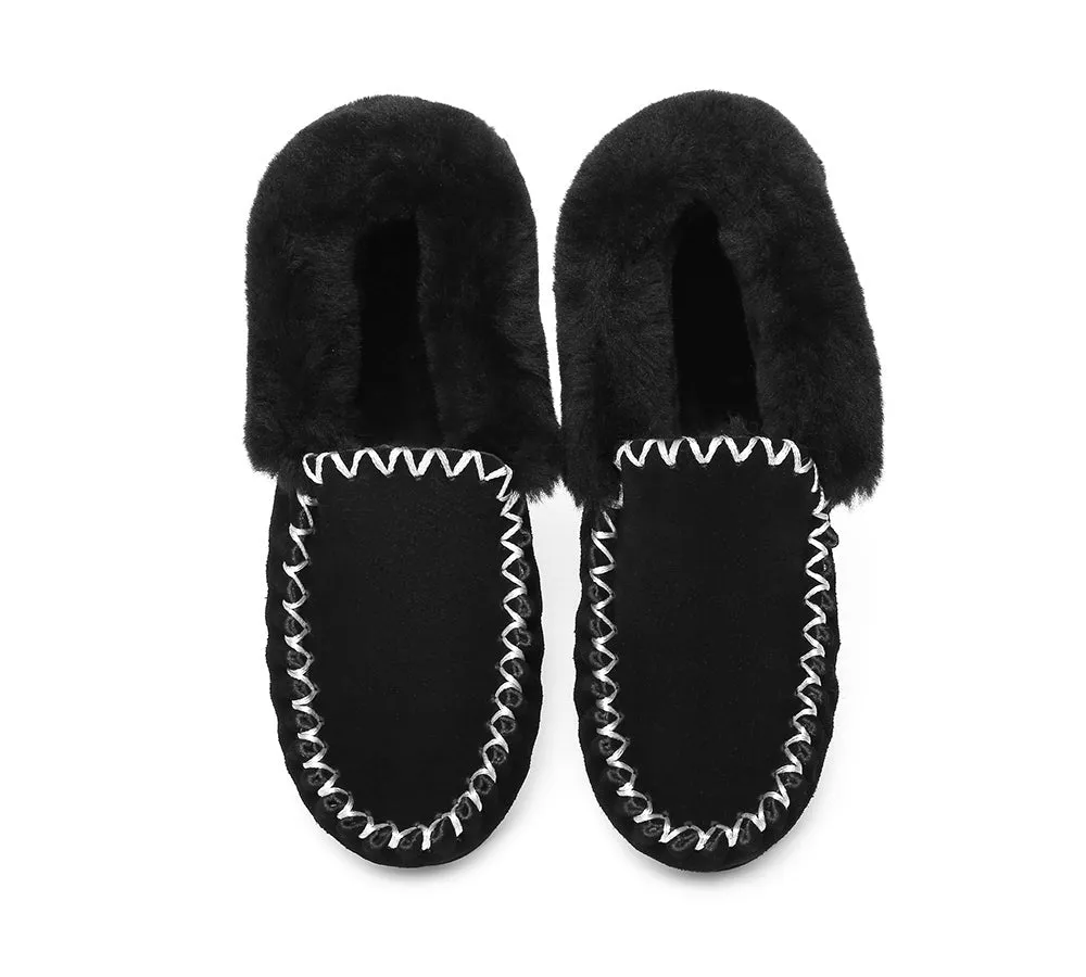 AUSTRALIAN SHEPHERD® UGG Kids Sheepskin Wool Ankle Slippers Popo Moccasins