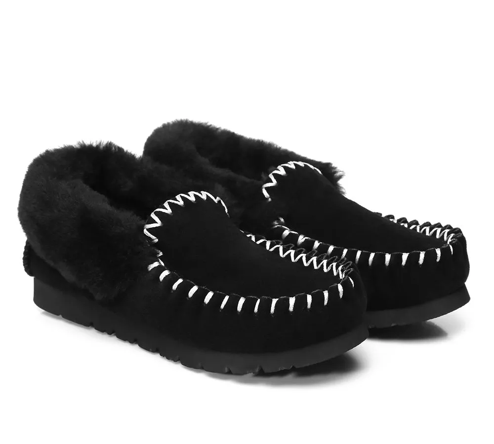 AUSTRALIAN SHEPHERD® UGG Kids Sheepskin Wool Ankle Slippers Popo Moccasins