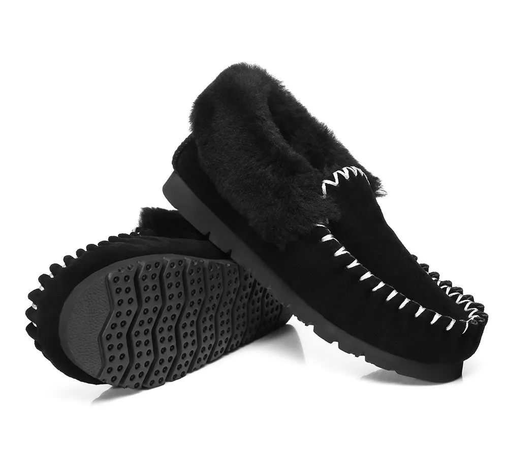 AUSTRALIAN SHEPHERD® UGG Kids Sheepskin Wool Ankle Slippers Popo Moccasins
