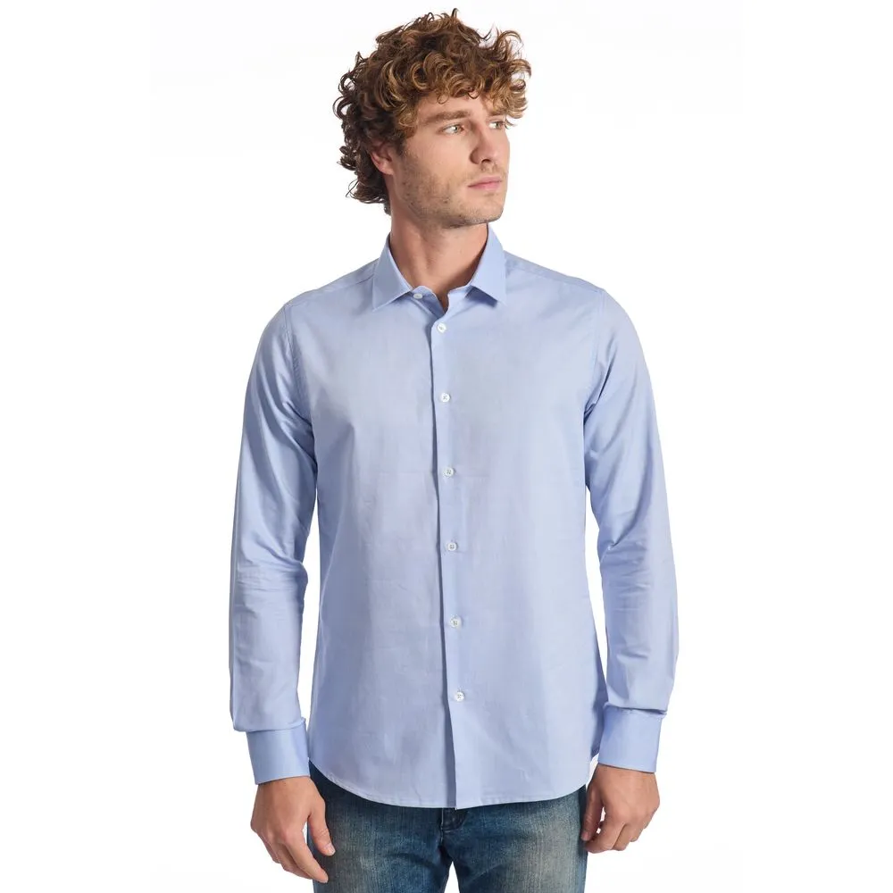 Baldinini Trend Light Blue Cotton Men's Shirt