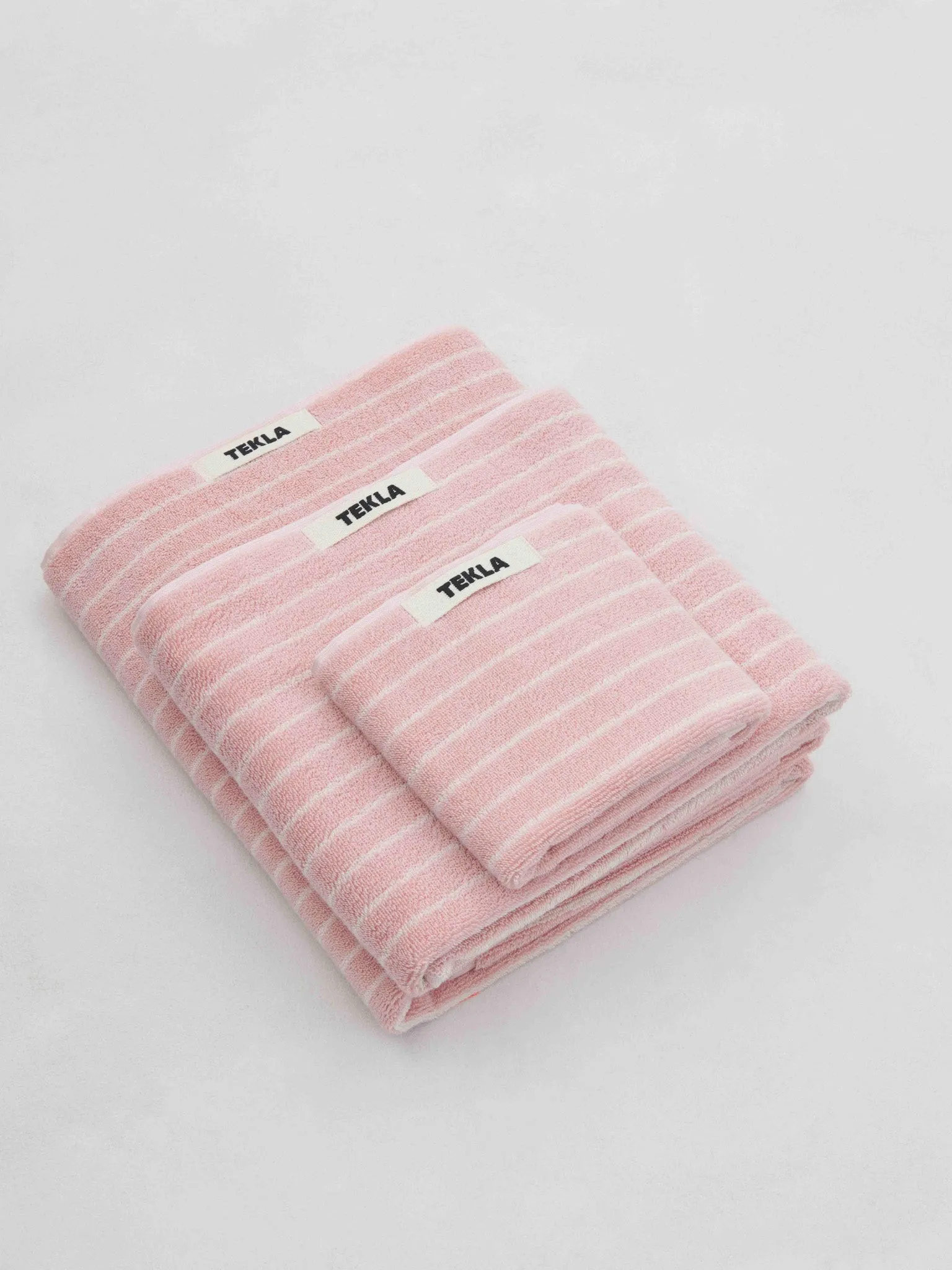 Bath Towel in Shaded Pink Stripes