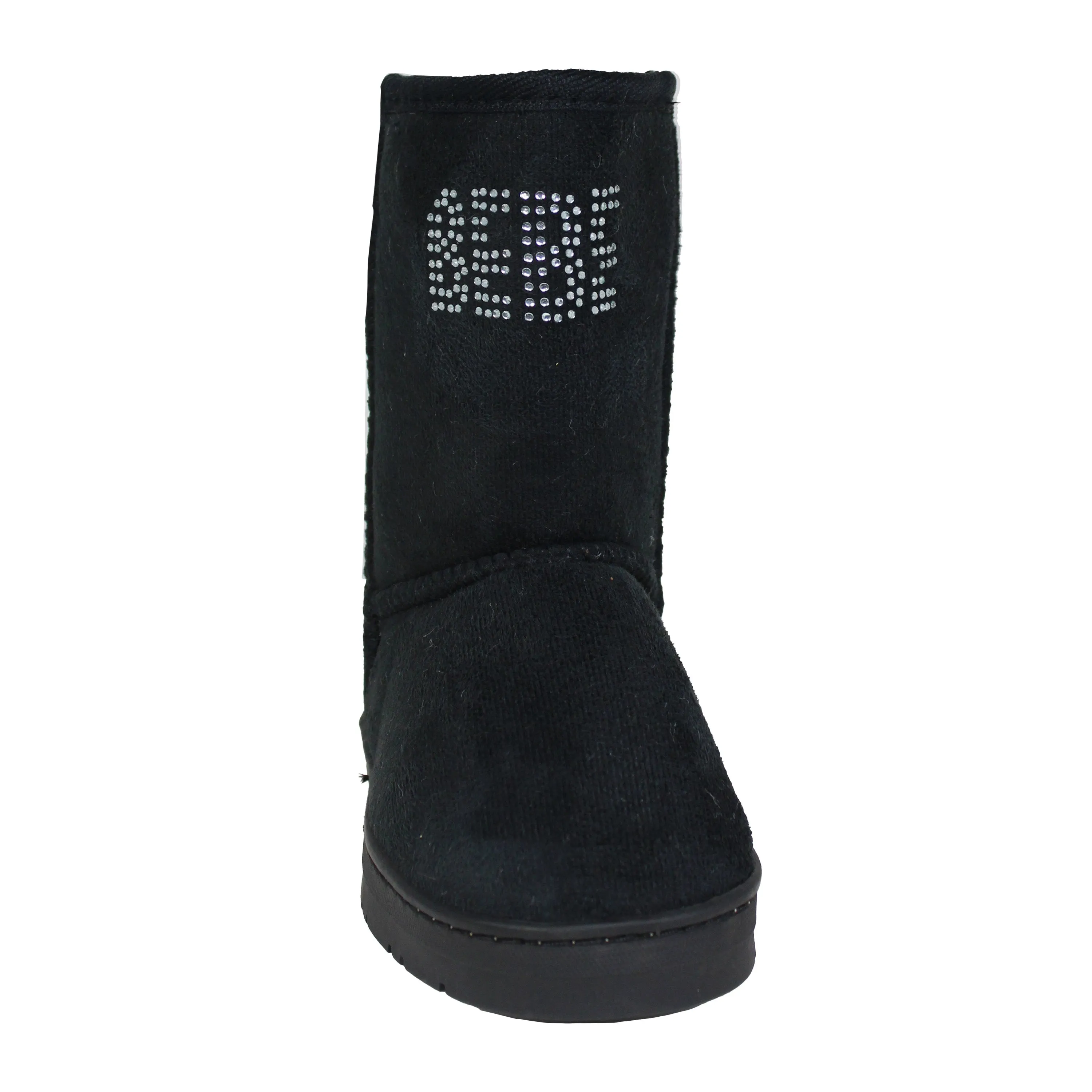 bebe Girl's Winter Boots Fur Boot Cuffs Sherpa Lined Shearling Microsuede Boots, Black