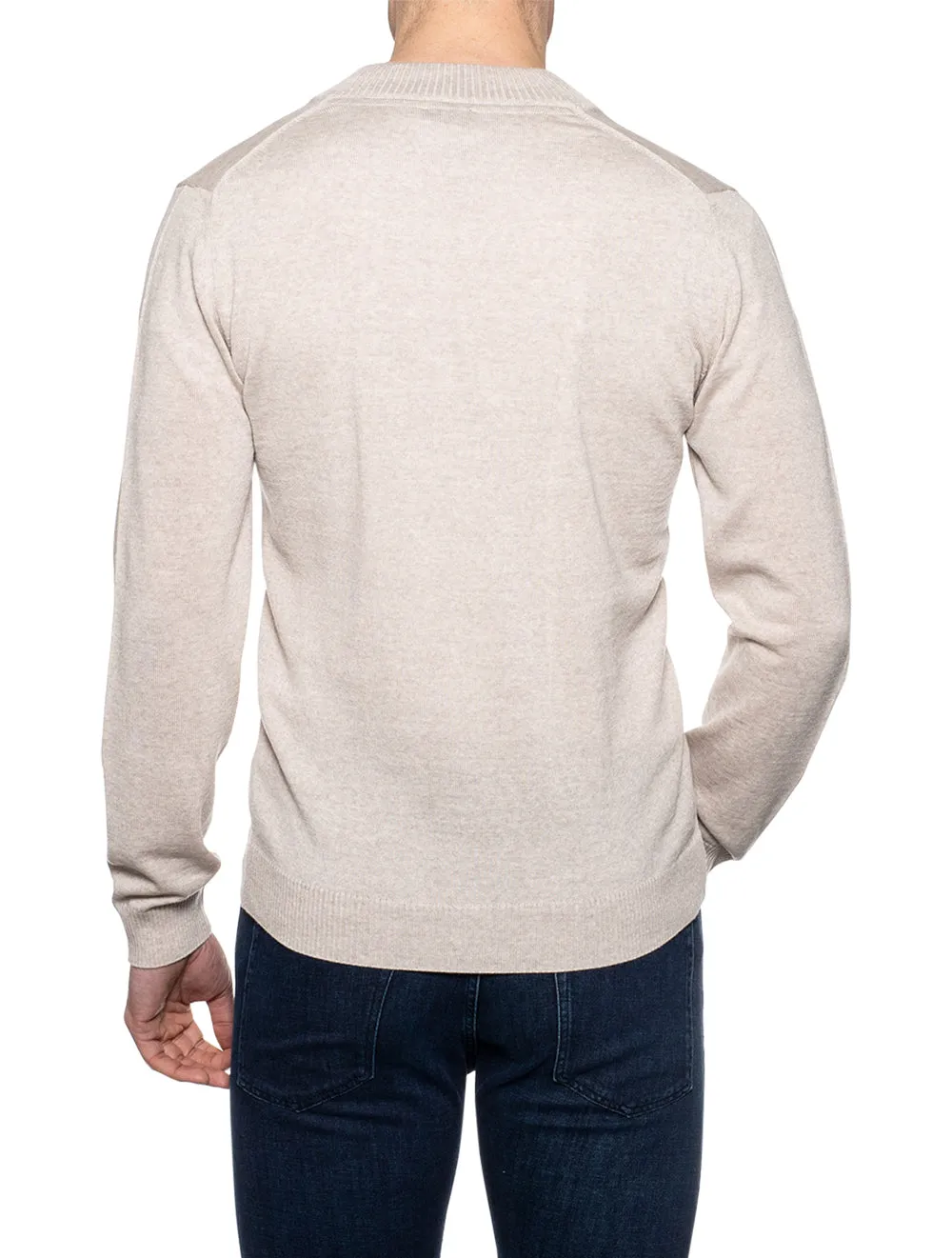 Biscuit Half Zip Merino Wool Jumper