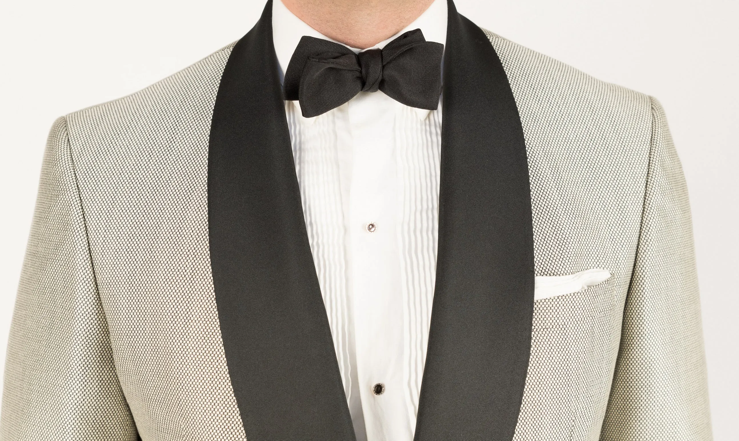 Black Batwing Silk Faille Grosgrain Bow Tie