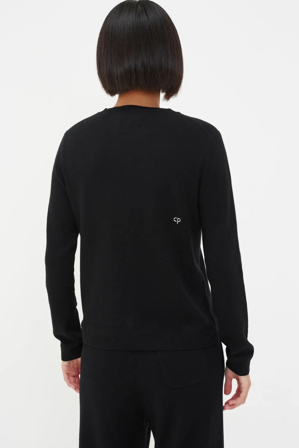 Black Cashmere Crew Sweater