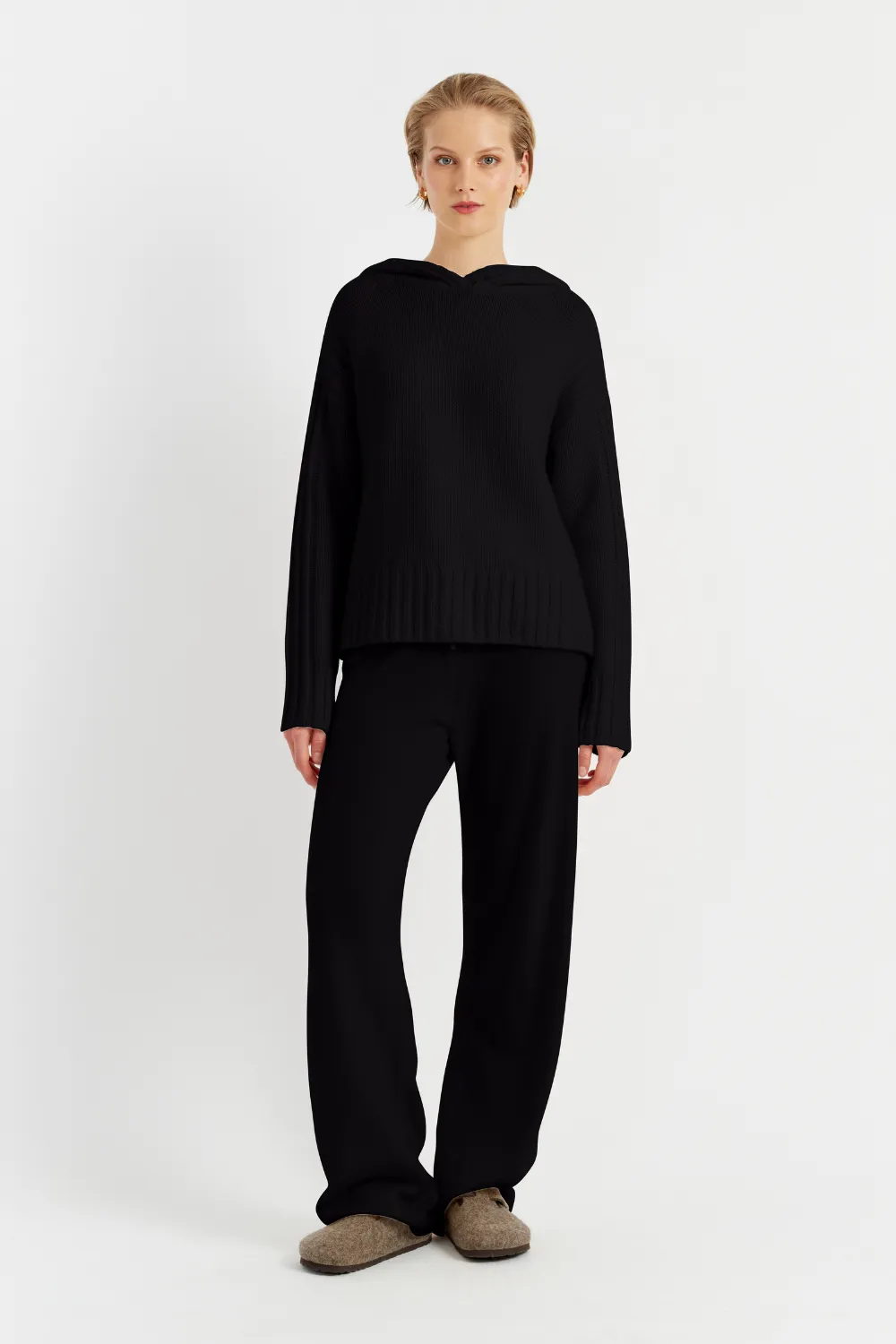 Black Cashmere Hoodie