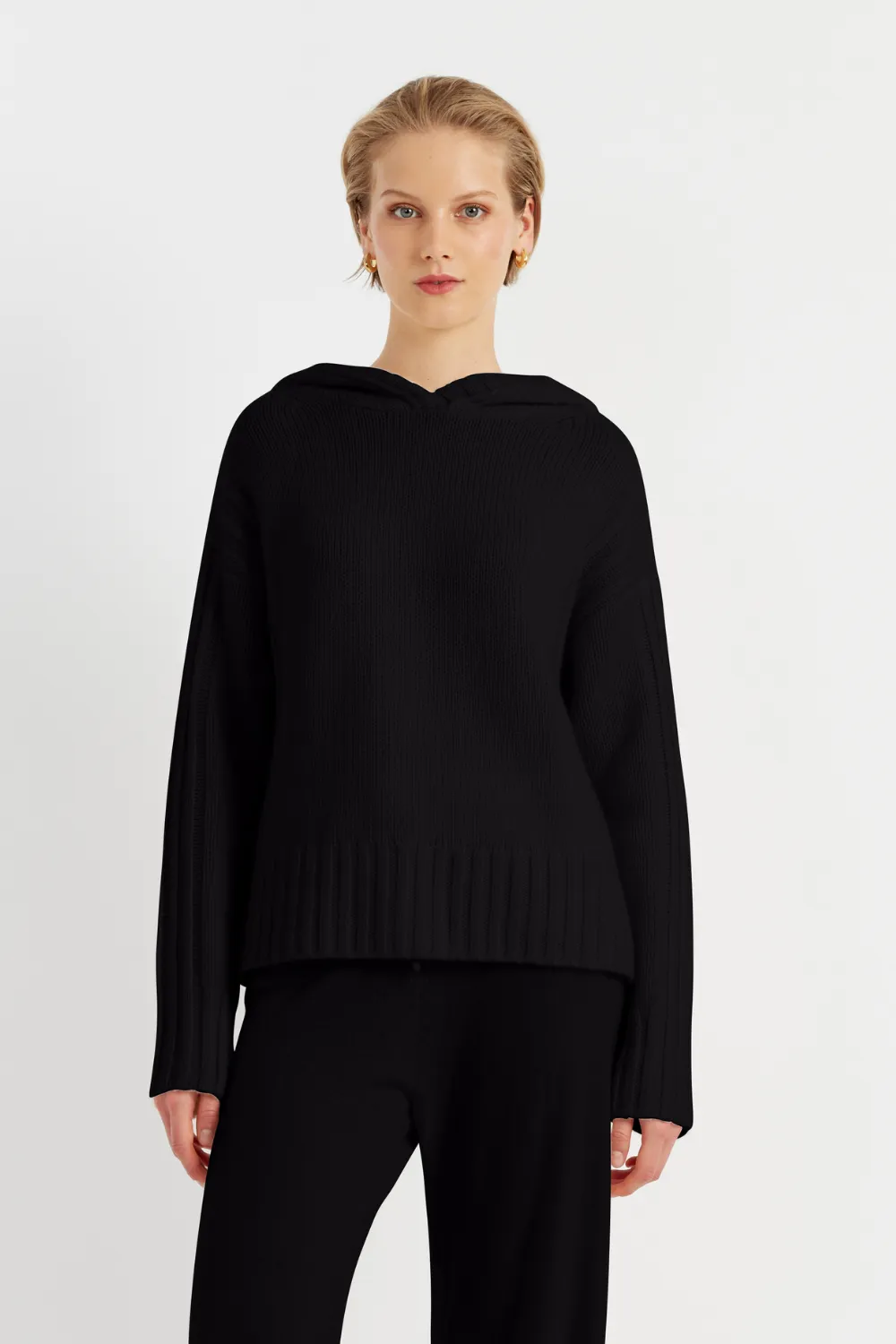 Black Cashmere Hoodie