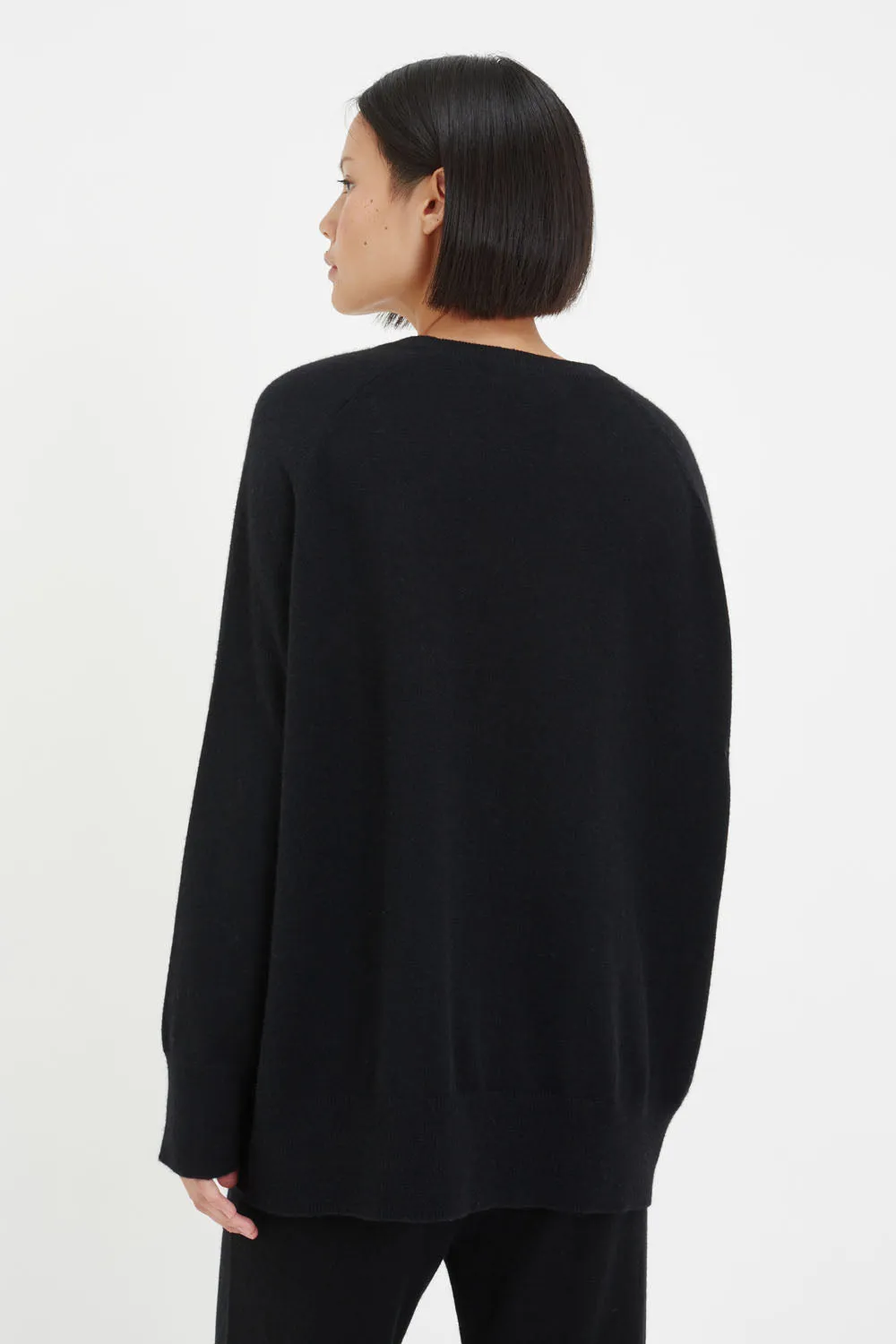 Black Cashmere Slouchy Sweater