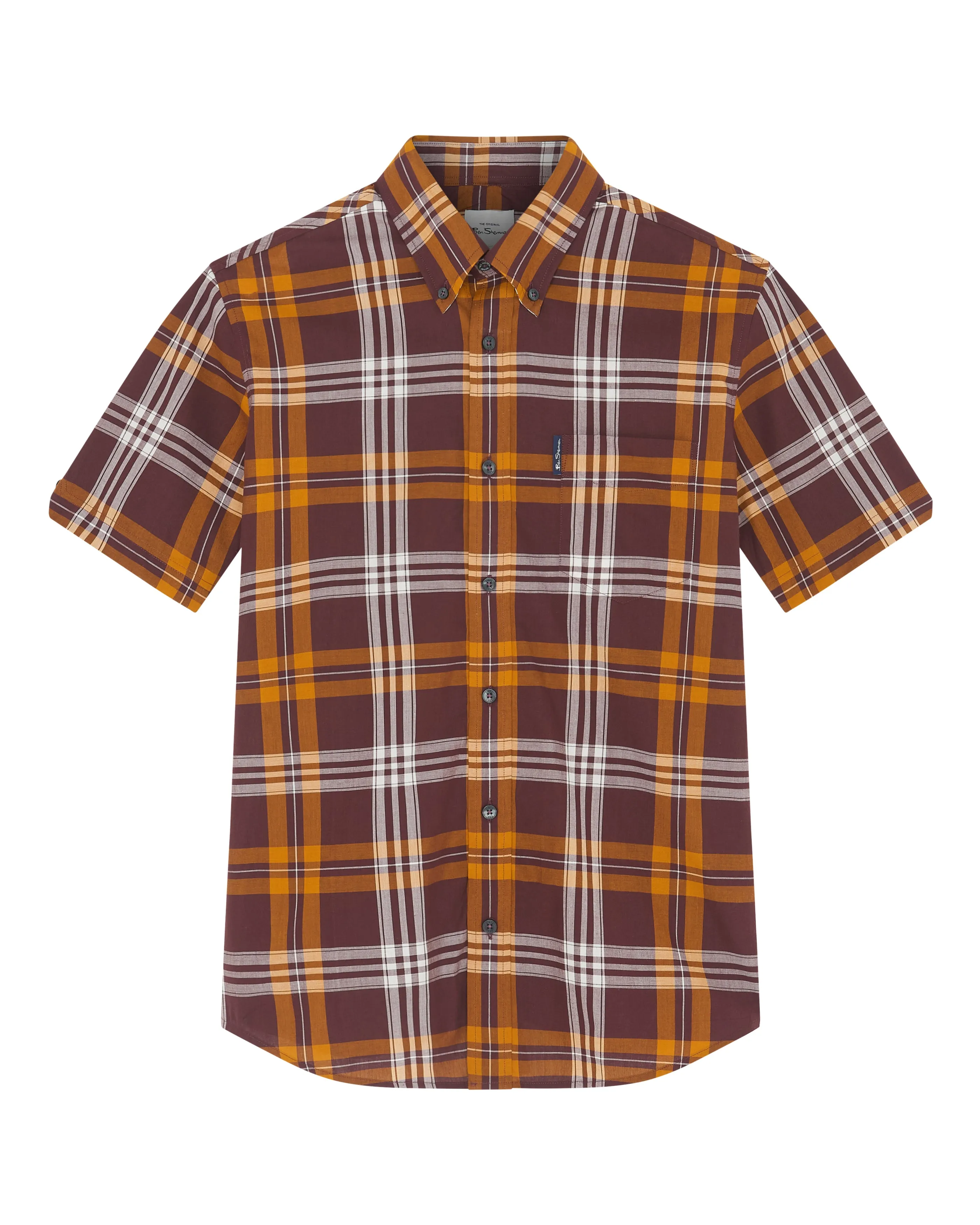 Block Check Short Sleeve - Wine