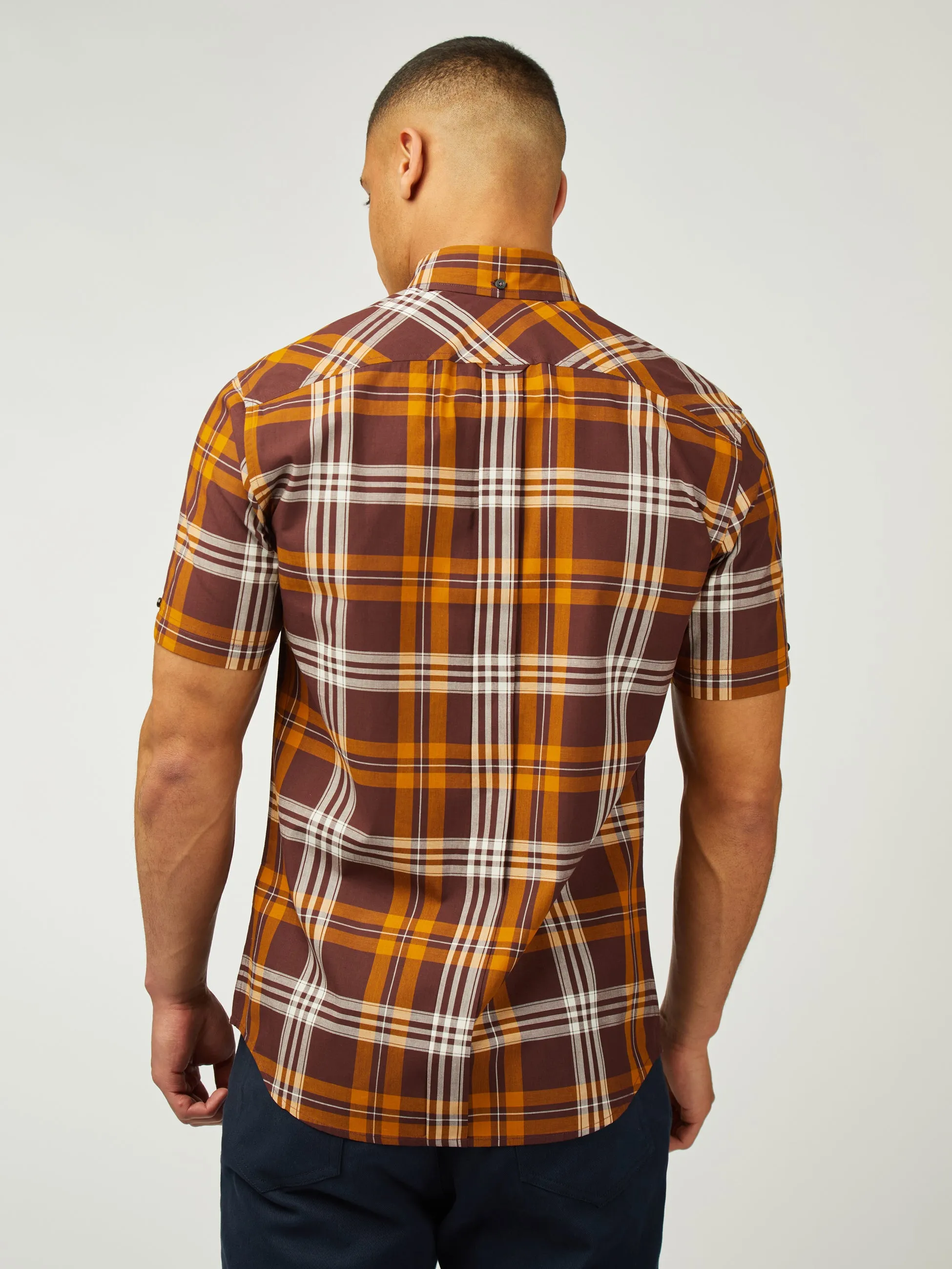 Block Check Short Sleeve - Wine