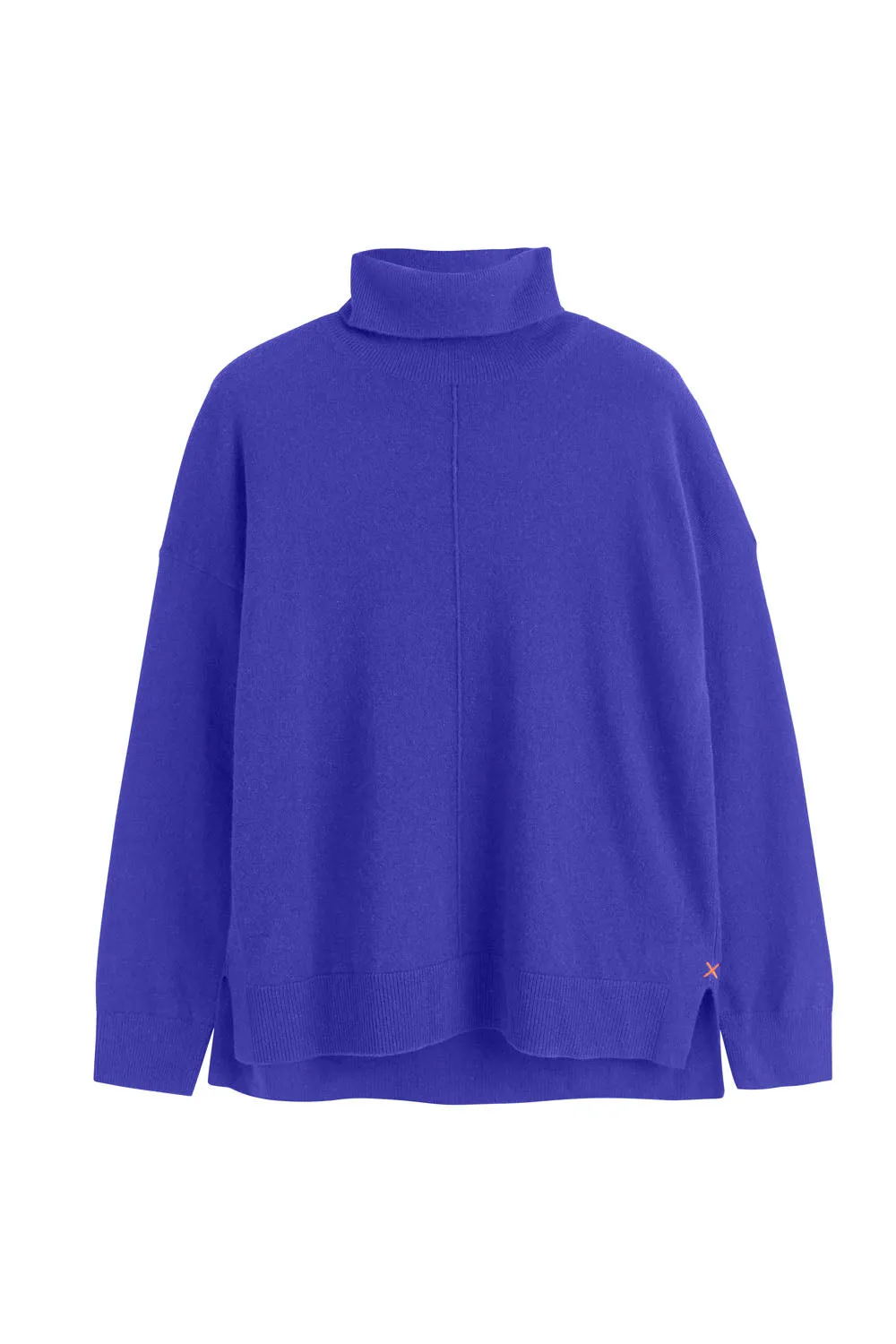 Blue-Violet Wool-Cashmere Rollneck Sweater