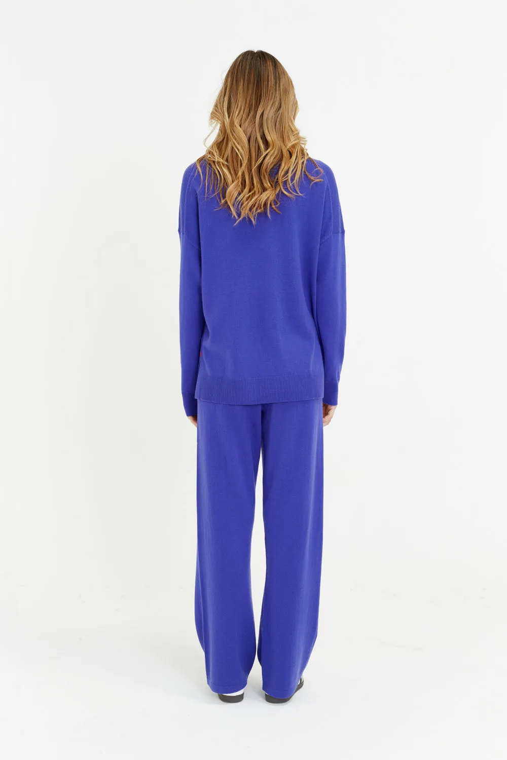 Blue-Violet Wool-Cashmere Rollneck Sweater