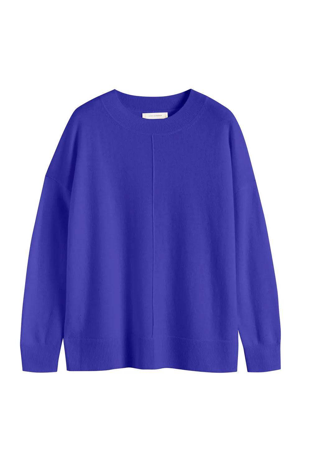 Blue-Violet Wool-Cashmere Slouchy Sweater