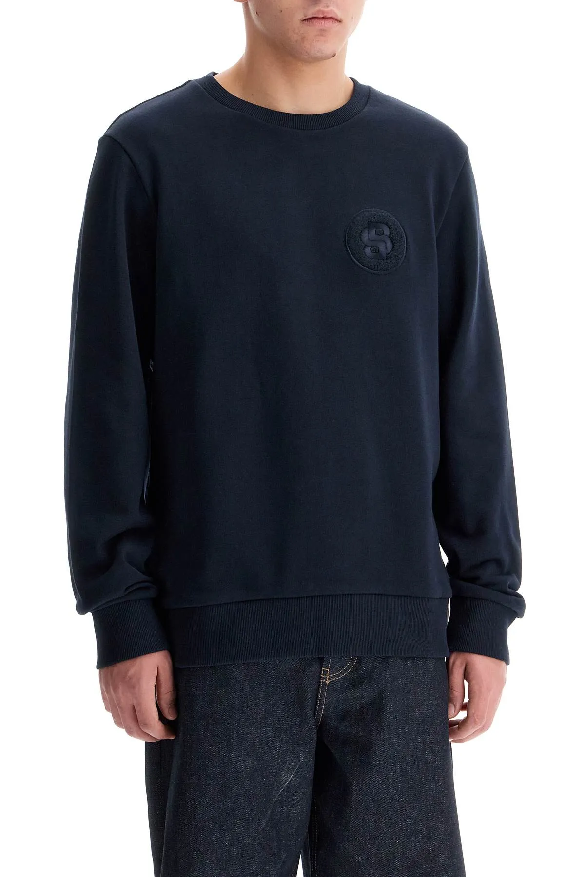 Boss Men's Crewneck Sweatshirt With Double Mon