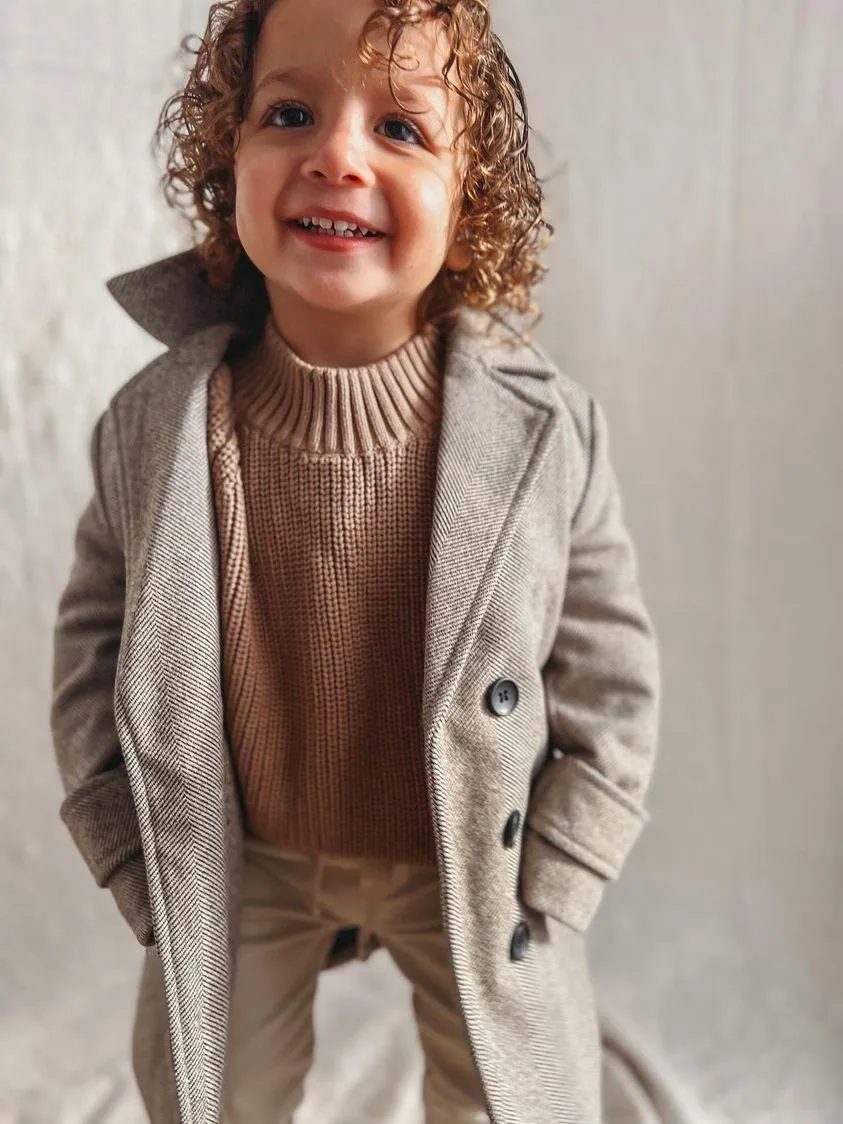 Boys Winter Luxe Coat - Tan