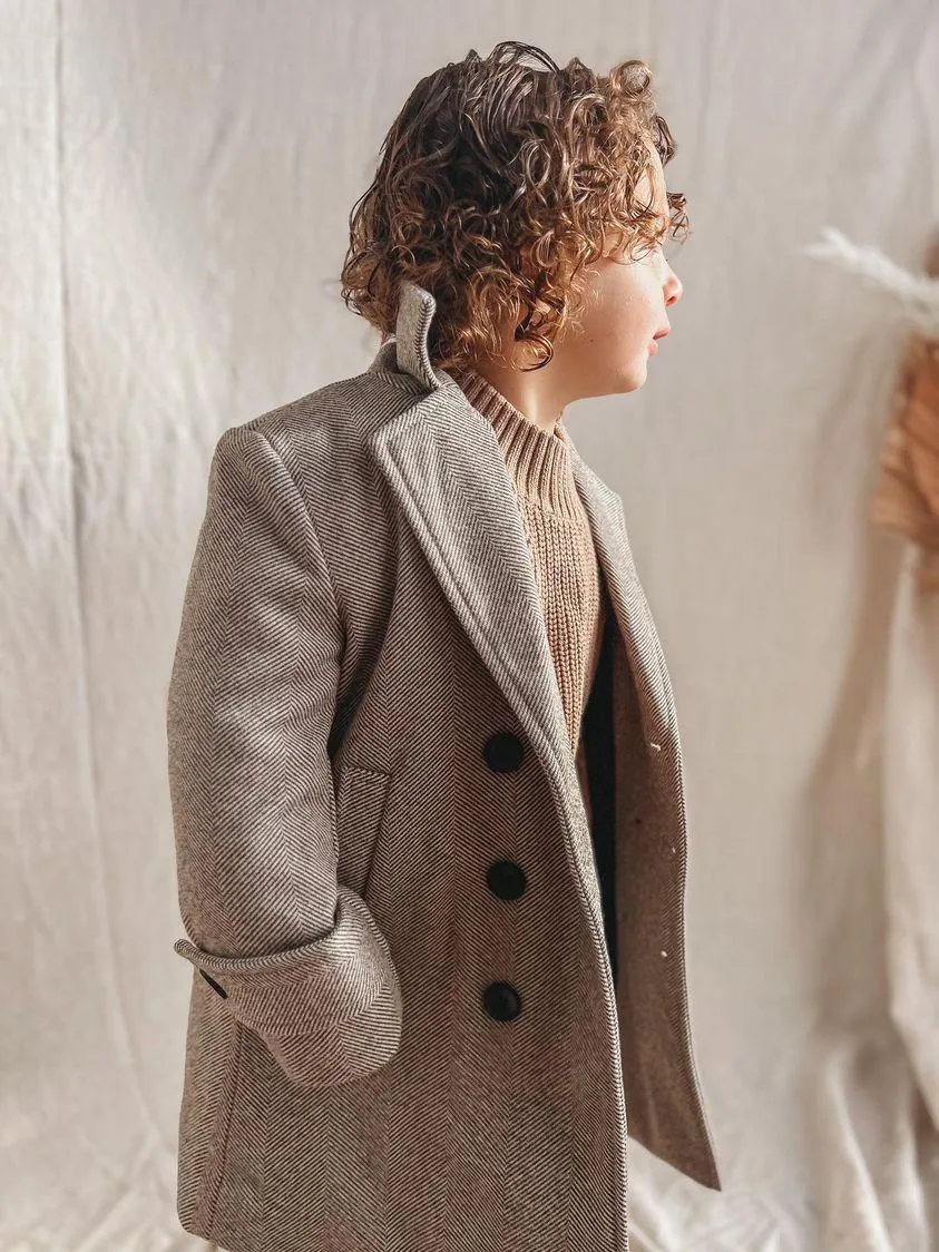 Boys Winter Luxe Coat - Tan