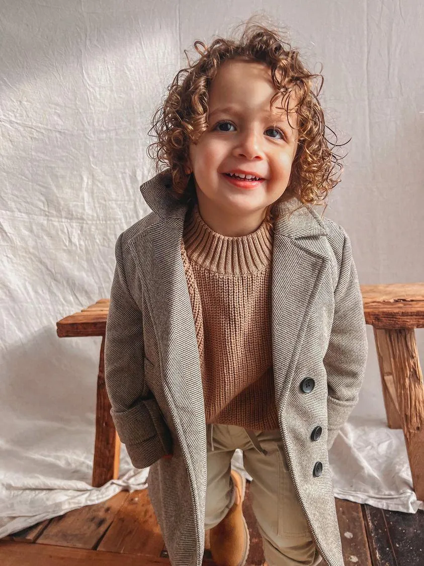 Boys Winter Luxe Coat - Tan