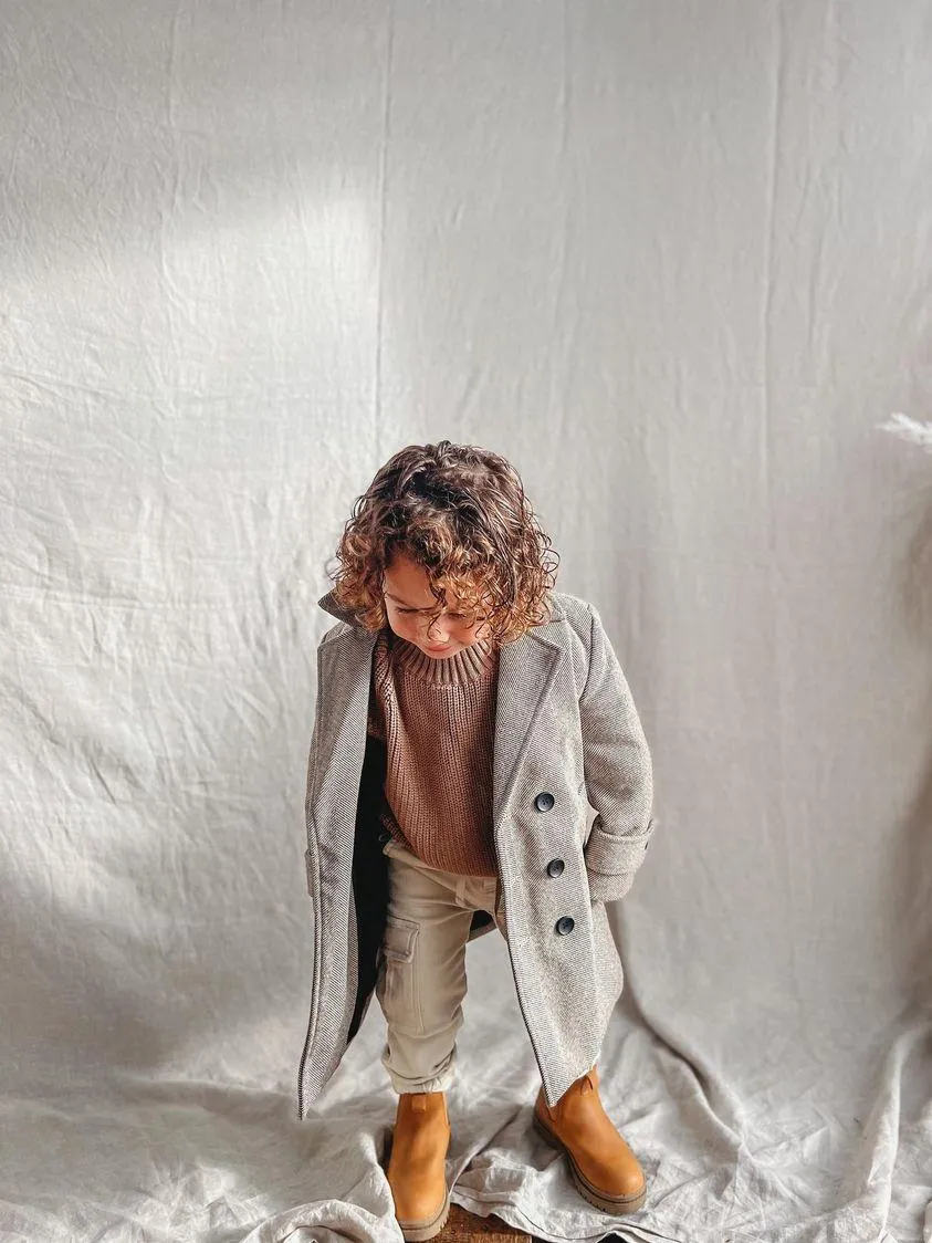 Boys Winter Luxe Coat - Tan