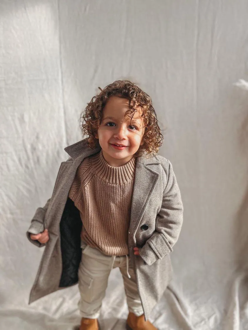Boys Winter Luxe Coat - Tan