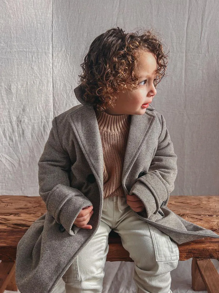 Boys Winter Luxe Coat - Tan
