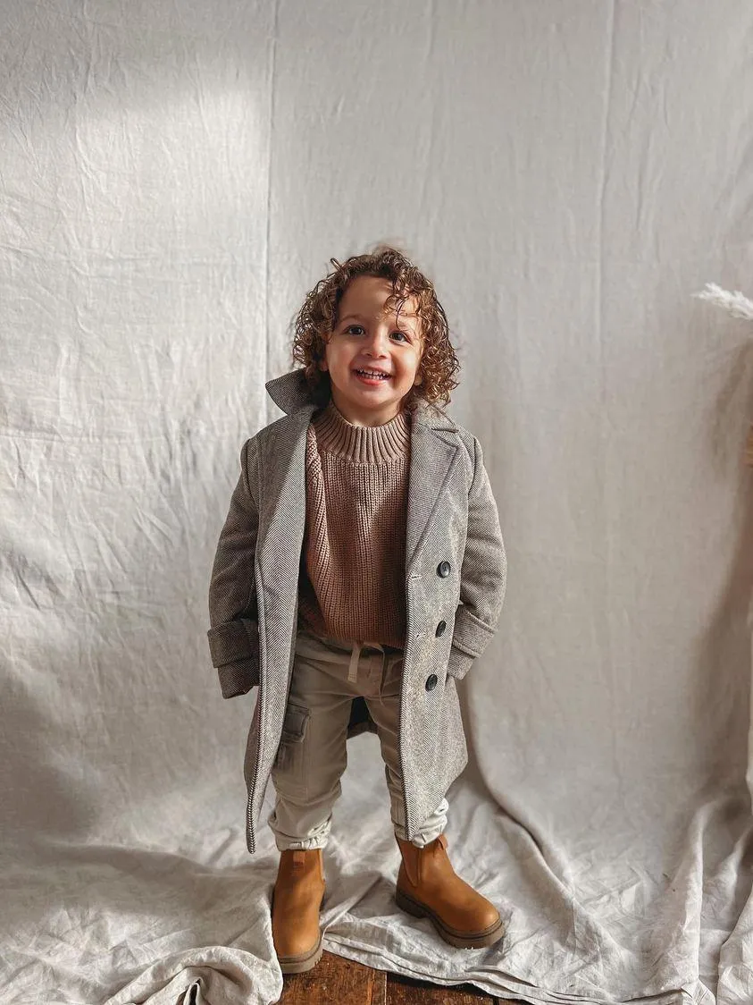 Boys Winter Luxe Coat - Tan