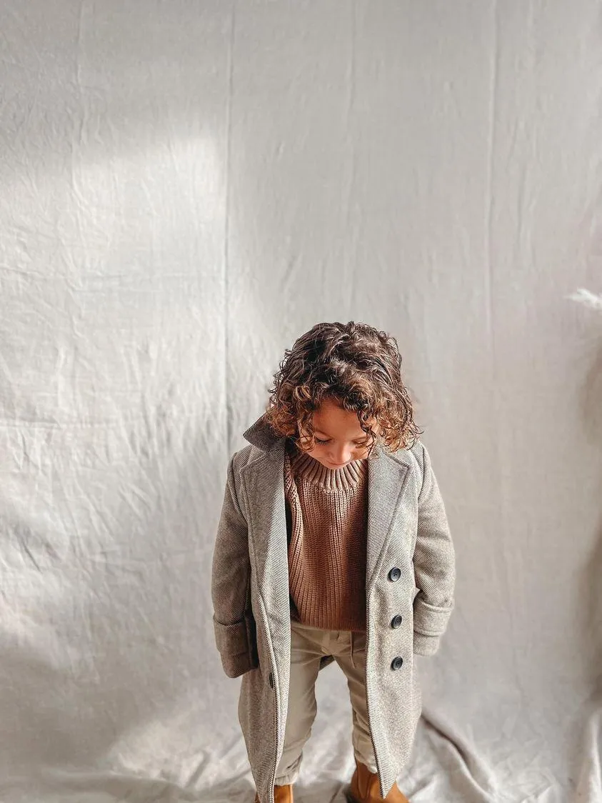 Boys Winter Luxe Coat - Tan