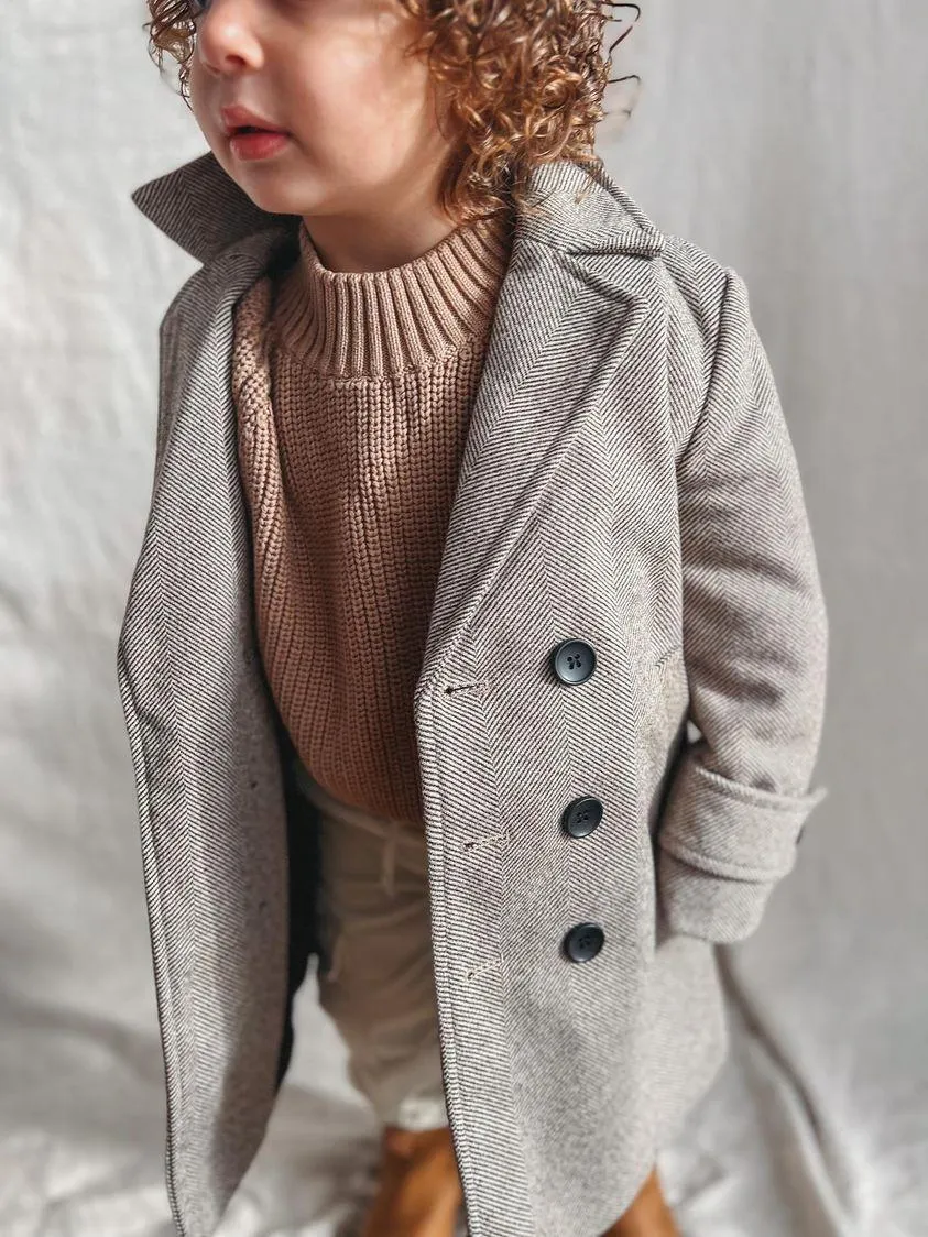 Boys Winter Luxe Coat - Tan