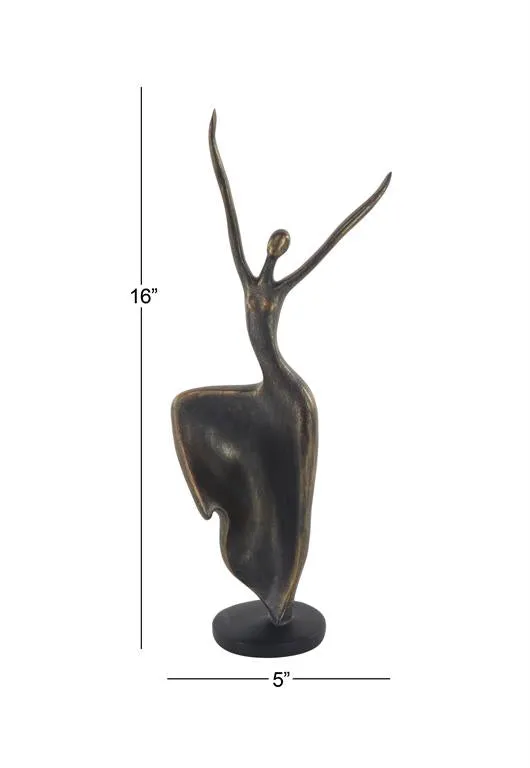 BRASS POLYSTONE DANCER SCULPTURE
