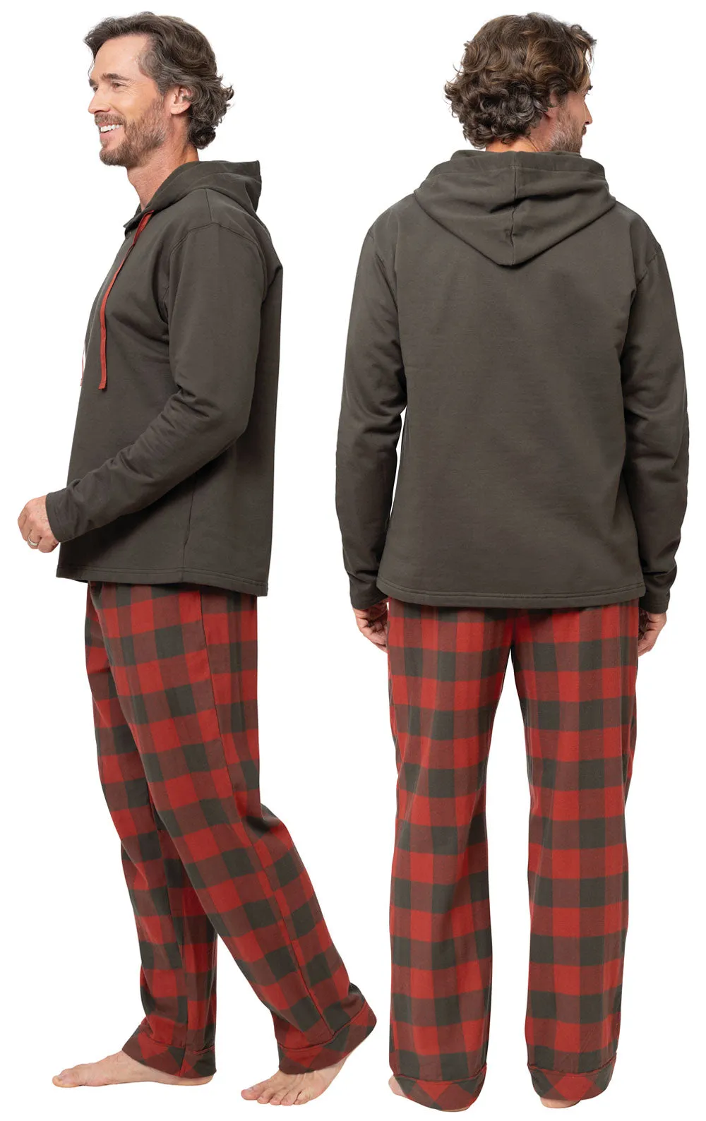 Buffalo Plaid Hoodie Men's Set - Pet & Owner