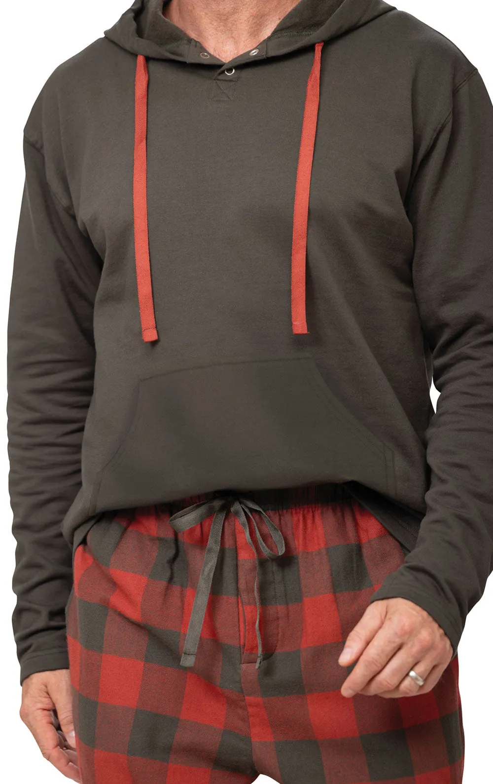 Buffalo Plaid Hoodie Men's Set - Pet & Owner