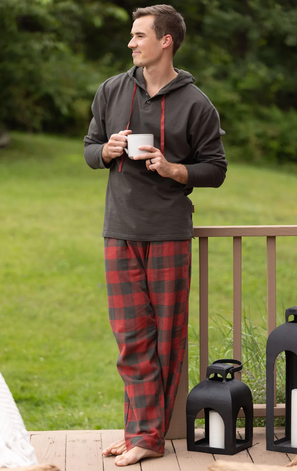 Buffalo Plaid Hoodie Men's Set - Pet & Owner