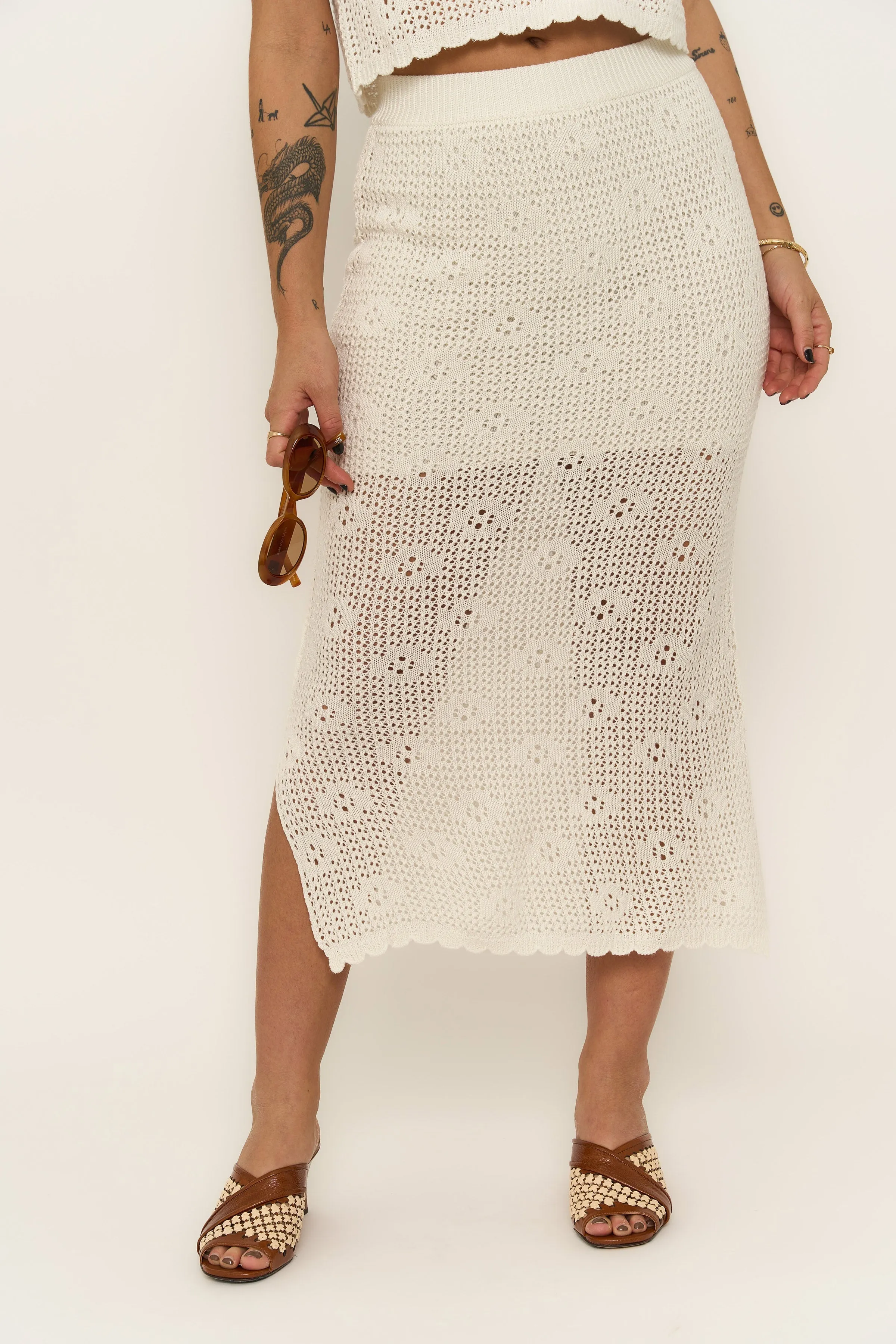 Camila Maxi Skirt - White