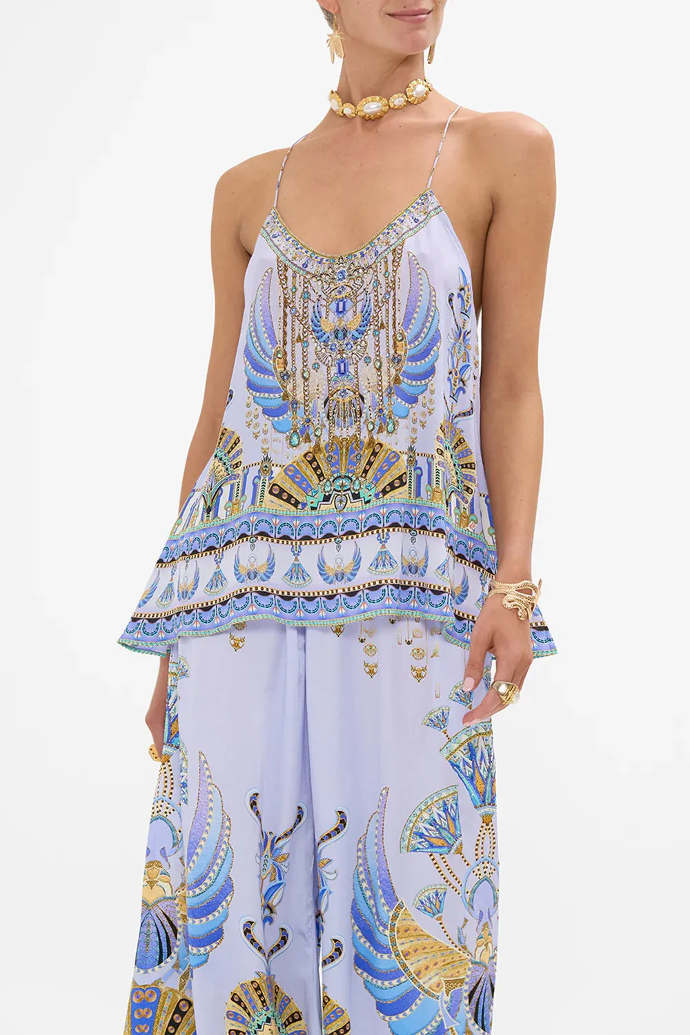 Camilla T Back Shoestring Top - Under Scarab skies