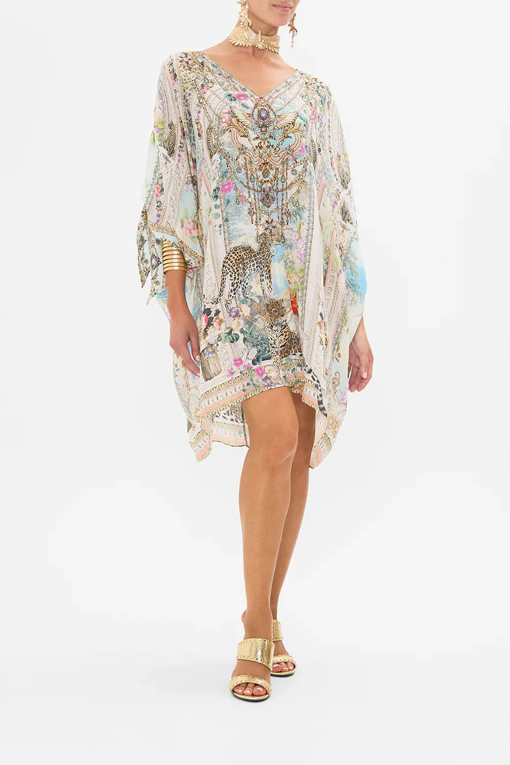 Camilla Tie Sleeve Short V Neck Kaftan - We Always Have Alexandria