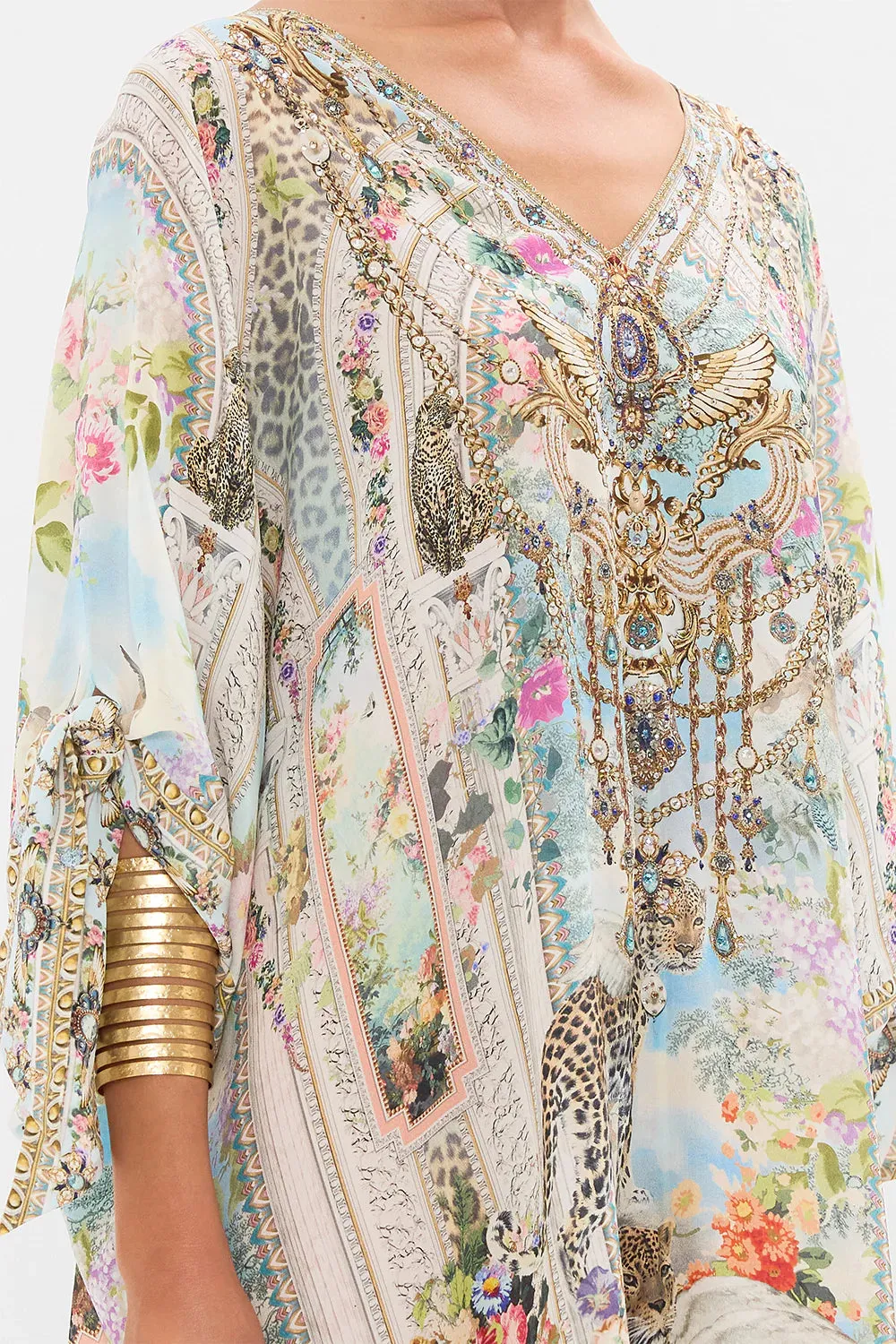 Camilla Tie Sleeve Short V Neck Kaftan - We Always Have Alexandria