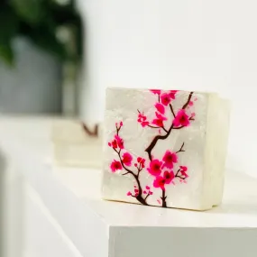 Capiz Shell Trinket Box 8, Cherry Blossom
