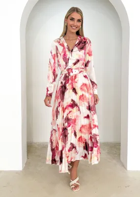 Cardra Midi Dress - Pink Splash