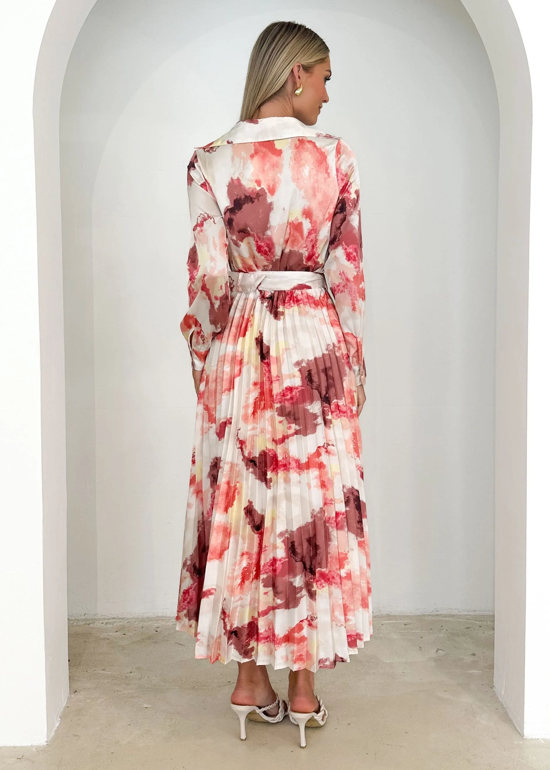 Cardra Midi Dress - Pink Splash