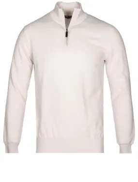 Cashmere & Merino Wool Half Zip Stone